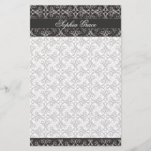 Gray Berry Cluster Stationery Briefpapier