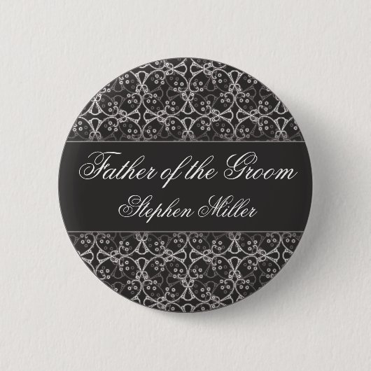Gray Berry Cluster Wedding Party Button (Voorkant)