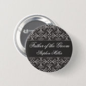 Gray Berry Cluster Wedding Party Button (Voorkant /achterkant)