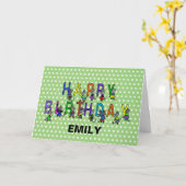 Gray Birthday Mice op Polka Dots Kaart (Gele Bloem)