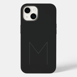 Gray Black Bold Monogram Modern Jouw naam Initiaal Case-Mate iPhone 14 Hoesje