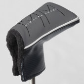 Gray Black Bold Monogram Modern minimalist Golfheadcover (3/4 voorkant)
