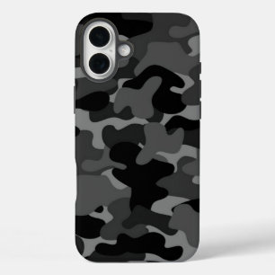 Gray Black Camo iPhone 16 Plus Hoesje