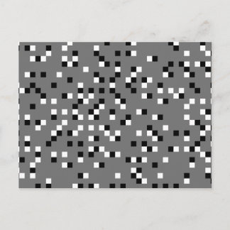 Gray, Black en White Square Stippen Pattern. Briefkaart