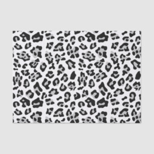 Gray Black Leopard Animal Print Patroon Tissuepapier