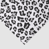 Gray Black Leopard Animal Print Patroon Tissuepapier (Detail)