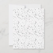 Gray - Black Marble Chips Terrazzo Pattern Frame Notitiekaartje (Achterkant)