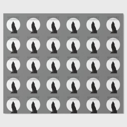 Gray Black Pop Art Leadership Wolf Howling Cadeaupapier (Vlak)