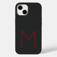 Gray Black Red Bold Monogram Modern Jouw naam