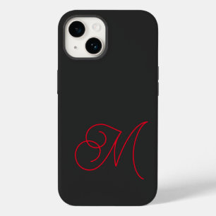 Gray Black Red Monogrammed klassiek script Case-Mate iPhone 14 Hoesje