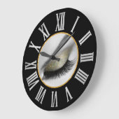 Gray Black Silver Grey Roman Numbers Lash Grote Klok (Hoek)