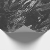 Gray Black Silver Marble Shiny Glam Cadeaupapier (Hoek)