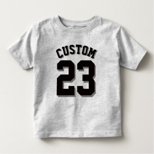 Gray & Black Toddler   Sport Jersey Kinder Shirts