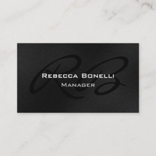Gray Black White Monogram Manager Visitekaartje
