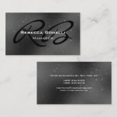 Gray Black White Monogram Manager Visitekaartje (Voorkant / Achterkant)