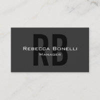 Gray Black White Monogram Manager Visitekaartje
