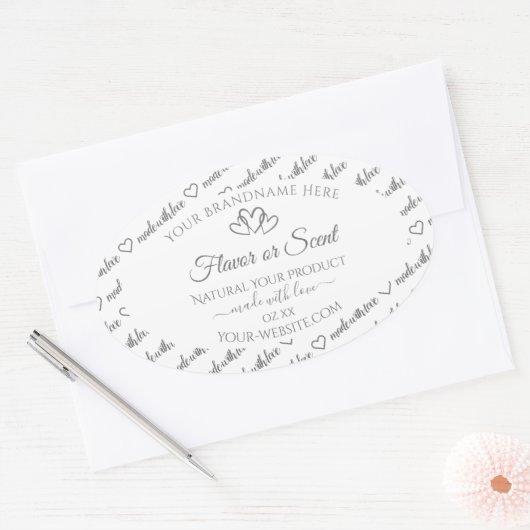 Gray Blanc Cloud produit Étiquette Coeurs mignons (Enveloppe)