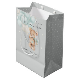 Gray Blue Barly Wait Beer Balloon Baby shower Medium Cadeauzakje