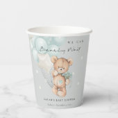 Gray Blue Barly Wait Beer Balloon Baby shower Papieren Bekers (Achterkant)