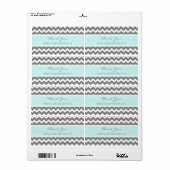 Gray Blue Chevron Wedding Labels (Full Sheet)