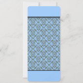 Gray Blue Damask Wedding Uitnodiging (Achterkant)
