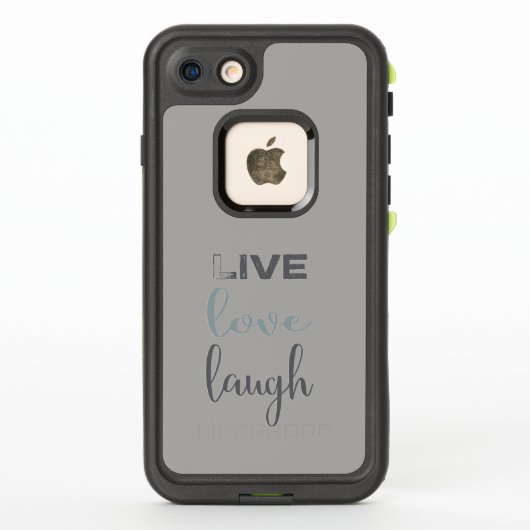 Gray Blue Live Love Laugh Typografie (Achterkant)