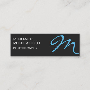 Gray Blue Monogram Fotografe Visitekaartje