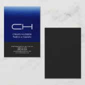 Gray Blue Monogram Professional Visitekaartje (Voorkant / Achterkant)
