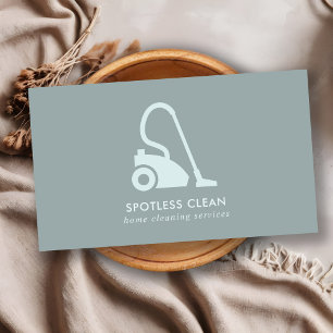 GRAY BLUE SIMPLE VACUUM CLEANER CLEANER SERVICE VISITEKAARTJE