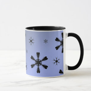 Gray Blue Snowflakes Mug