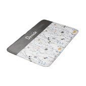 Gray Blue Watercolor Wildflower Monogram  Badmat (Gekanteld)