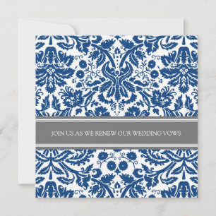 Gray Blue Wedding Vow Renewal Uitnodiging
