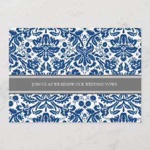 Gray Blue Wedding Vow Renewal Uitnodiging