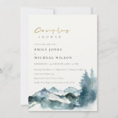 Gray Blush Blue Mountains Pine Couples Shower Kaart (Voorkant)