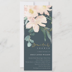 GRAY BLUSH FLORAL BUNCH WATERVERF VRIJGEZELLENFEES KAART