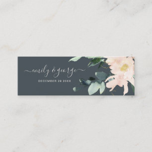 GRAY BLUSH GOLD FLORAL WATERVERF WEDDING WEBSITE MINI VISITEKAARTJE