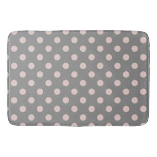 Gray & Blush Pink Dot Modern Badmat
