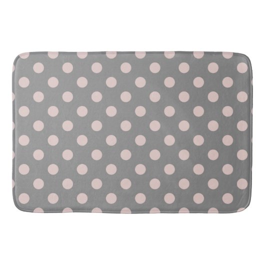 Gray & Blush Pink Dot Modern Badmat (Voorkant)