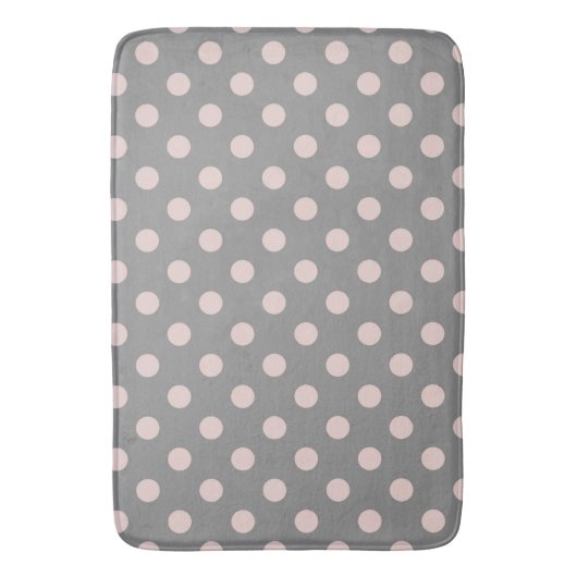 Gray & Blush Pink Dot Modern Badmat (Voorkant Verticaal)