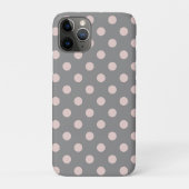 Gray & Blush Pink Dot Modern Case-Mate iPhone Case (Achterkant)