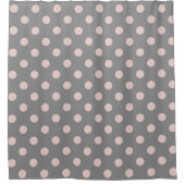 Gray & Blush Pink Dot Modern Douchegordijn (Voorkant)
