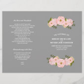 Gray | Blush Pink Peonies Programme de mariage (Devant)