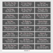 Gray Blush Retro Script 24 Wedding Guest Address Sticker (Vel)