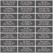 Gray Blush Retro Script 24 Wedding Guest Address Sticker (Voorkant)