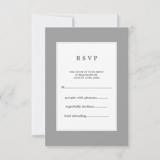 Gray | Blush Roze Pioenen Bruiloft RSVP Kaartje (Voorkant)