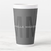 Gray Bold Monogram Modern Minimalist Name Initiale