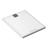 Gray Border Modern Rustic Monogram Notitieblok (Schuin)