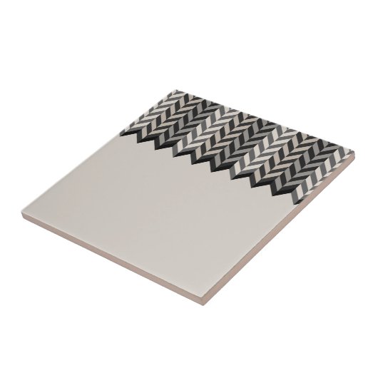 Gray Borderbone Stripes Pattern Tegeltje (Zijkant)