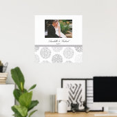 Gray Bouquet Weddenschap Foto Collage Framed Wall  Poster (Thuiskantoor)