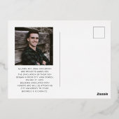 Gray Boy Photo Gold Foil Faire-part de graduation (Verso)